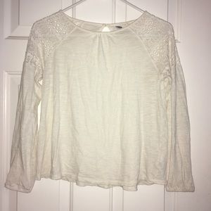 Girls white Long sleeve top